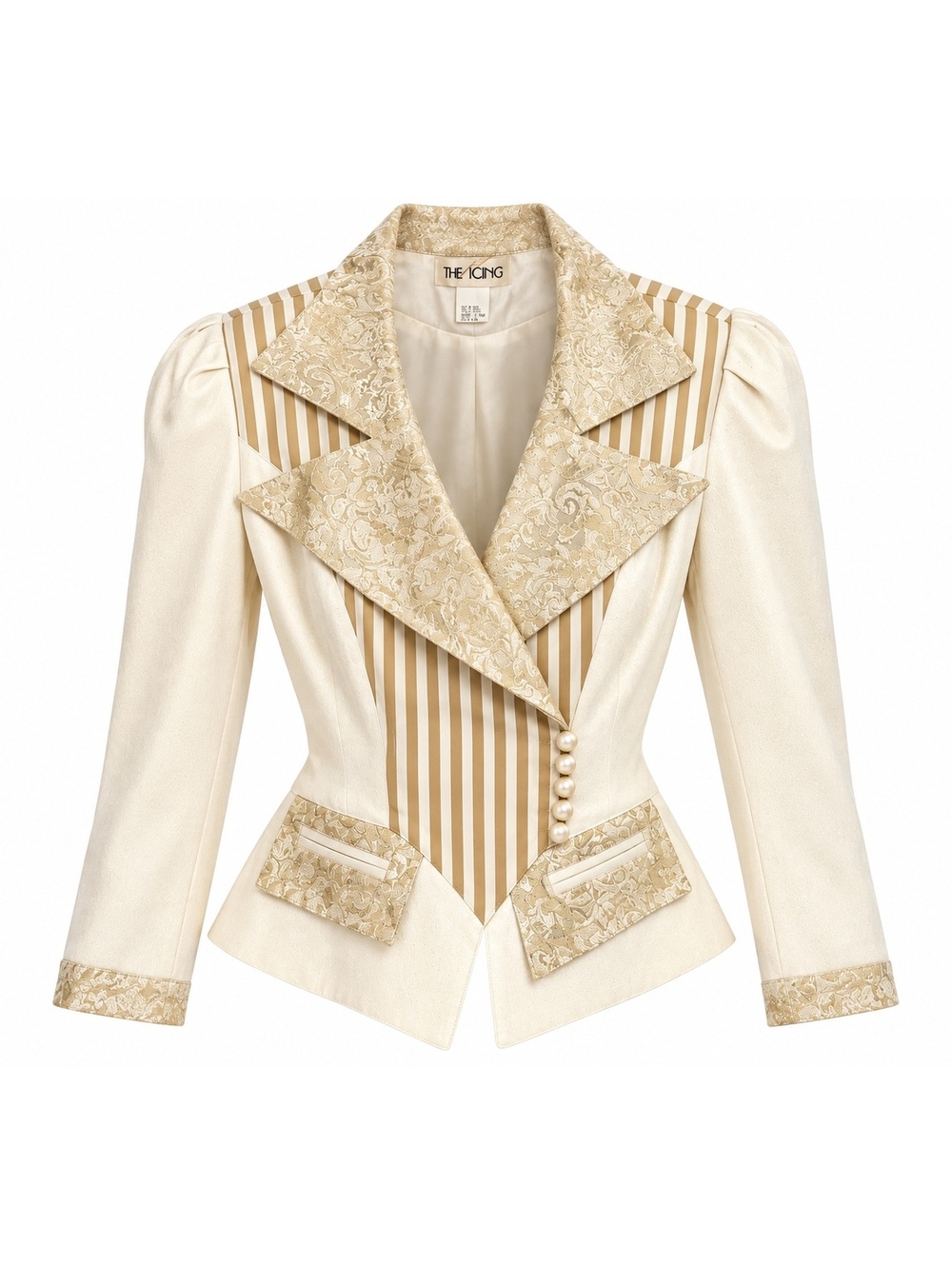 Vintage The Icing Ivory & Gold Statement Blazer